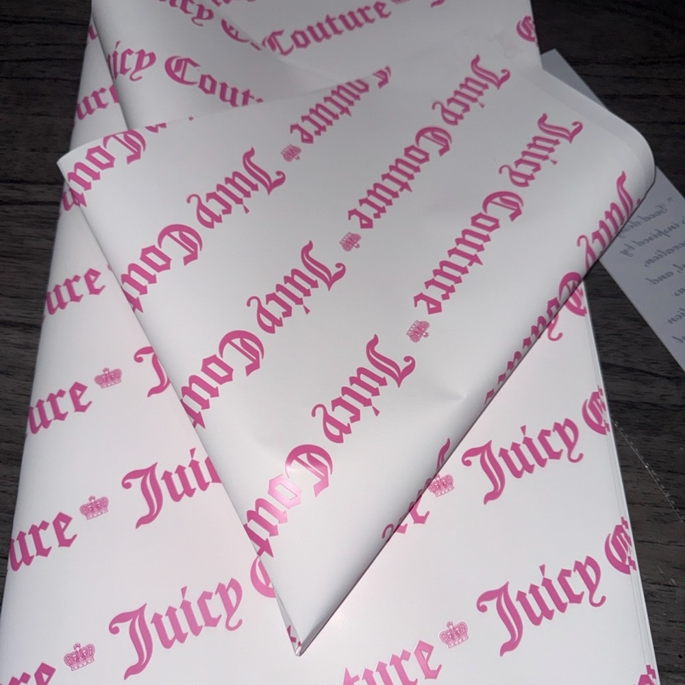 Juicy Couture Pink and White Gift Wrap Party Supplies Floral  20 Sheets